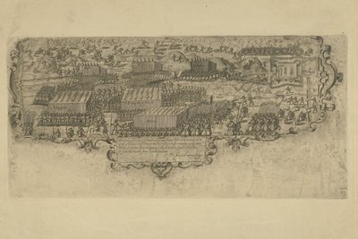 Slaget ved Leffingedijk mellom statstroppene til Ernst Casimir van Nassau og spanjolene til Albrecht av Østerrike, 1600 av Floris Balthasarsz. van Berckenrode