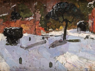 Kirkegård i Warmond, 1907 av Floris Verster