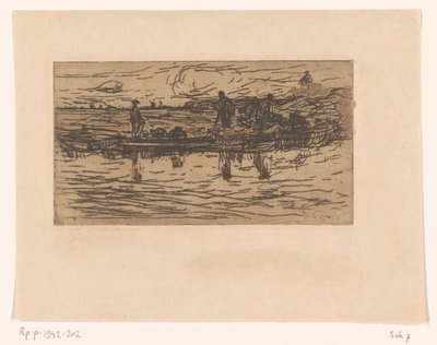 Landskap med to figurer ved vannet I torven (original tittel) av Floris Verster
