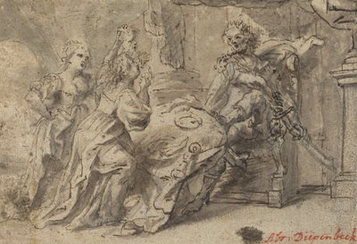 Philomela, Procne og den thrakiske kongen Tereus av Follower of Abraham van Diepenbeeck