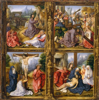 Fire scener fra lidenskapen. av Follower of Bernard van Orley