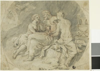 Lot og hans døtre av Follower of Charles Le Brun