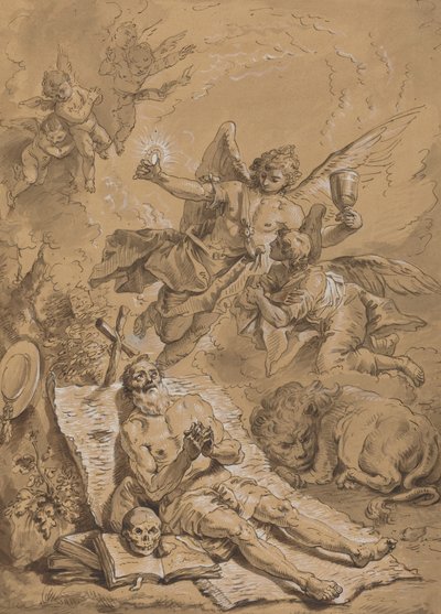 Siste nattverd av Saint Hieronymus av Follower of Francesco Fontebasso