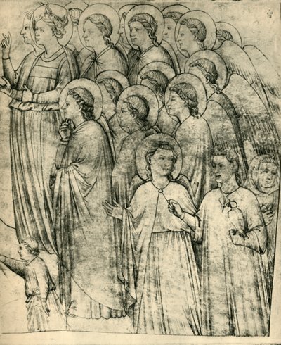 Detalj fra 'Allegory of Poverty', tidlig på midten av 1300-tallet, 1943. av Follower of Giotto