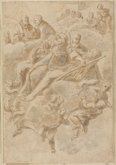 Ekstase av en helgen av Follower of Giovanni Lanfranco
