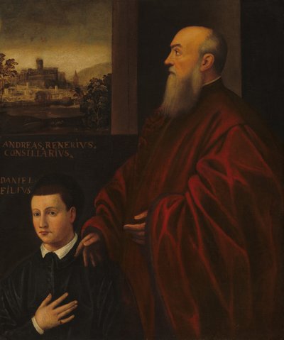 Andrea Renier og hans sønn Daniele av Follower of Jacopo Tintoretto