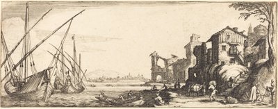 Den lille havnen av Follower of Jacques Callot