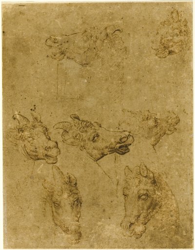 Hoder av hester og enhjørninger av Follower of Leonardo da Vinci