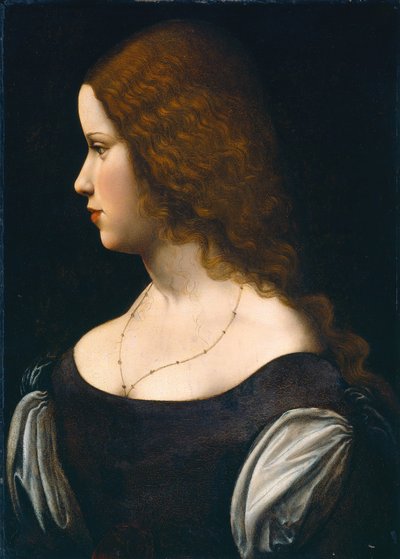 Portrett av en ung dame av Follower of Leonardo da Vinci