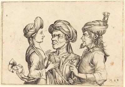 Tre orientalske skikkelser av Follower of Martin Schongauer