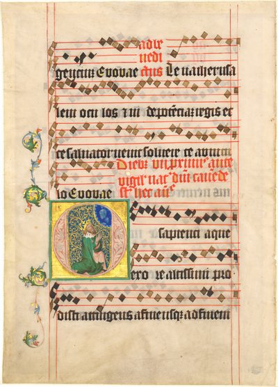 David i bønn av Follower of Master of the Golden Bull