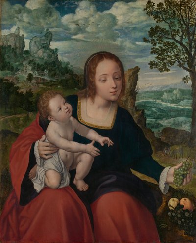 Resten på flukten til Egypt, ca. 1540. av Follower of Quentin Metsys