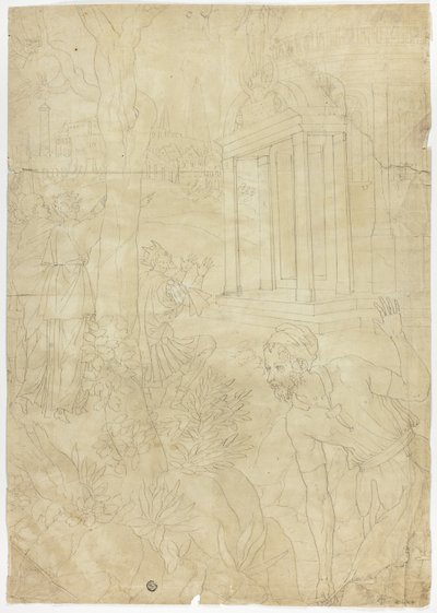 Kongen ofrer ved Diana-tempelet av Fontainebleau School