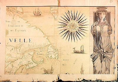 Kart over Nouvelle-France (Canada) 1699 (se også 187069) av Fonville Fonville