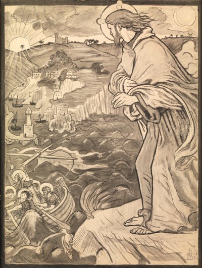 Kristus ser disiplene som arbeider ved åren av Ford Madox Brown