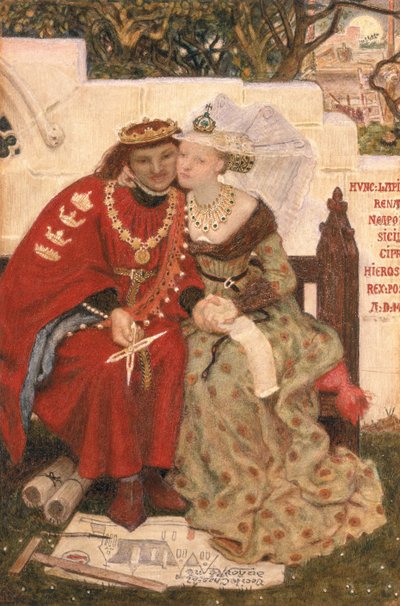 King Renes bryllupsreise (wc på papir) av Ford Madox Brown