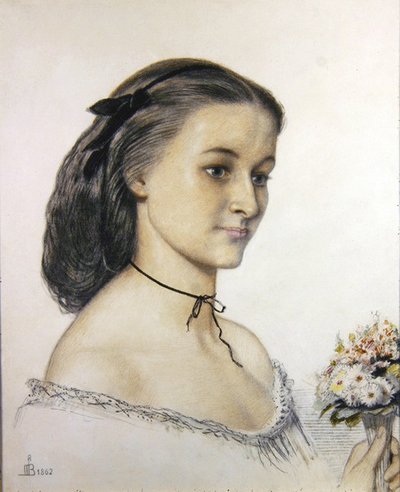 Portrett av frøken Louie Jones av Ford Madox Brown