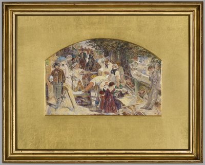 Studie til maleriet 'Work', ca. 1856 (akvarell på papir) av Ford Madox Brown