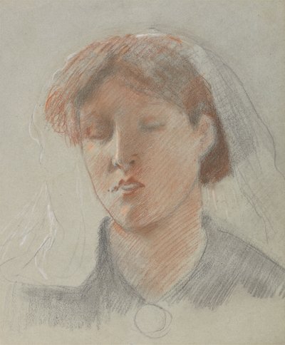 Kunstnerens kone Emma, på bryllupsdagen av Ford Madox Brown