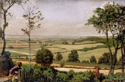 'Utsikt fra Shorn Ridgway, Kent', 1849 og 1873 av Ford Madox Brown