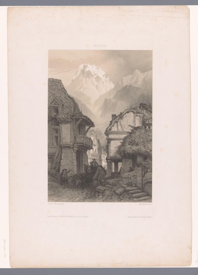 Oksevogn i en landsby ved foten av et fjell Narrative forestillinger (serietittel) Episoder (serietittel på objekt) av Fortuné Ferogio