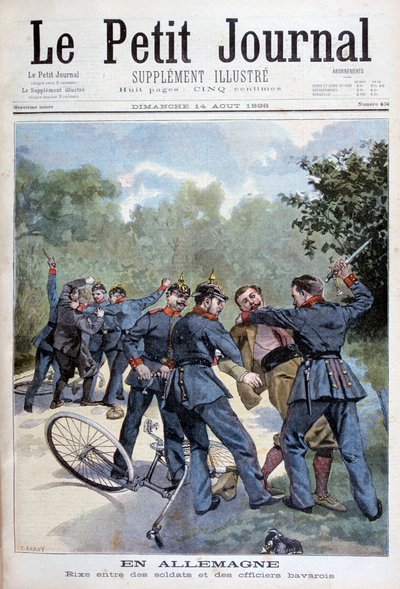 Et slagsmål mellom tyske soldater og bayerske offiserer, Tyskland, 1898 av Fortuné Méaulle