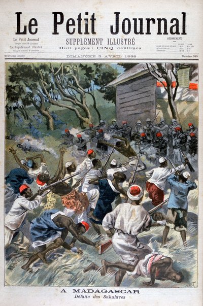 Nederlaget til Sakalava, Madagaskar, 1898 av Fortuné Méaulle