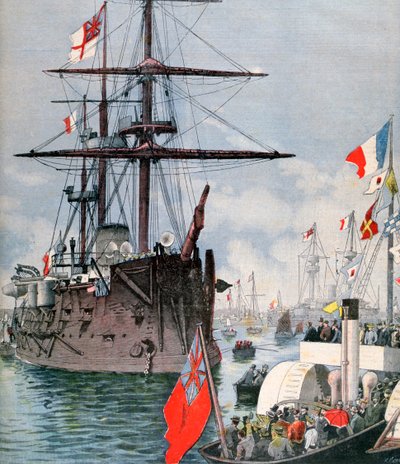 French Flotilla i Portsmouth Harbour, 1891 av Fortuné Méaulle