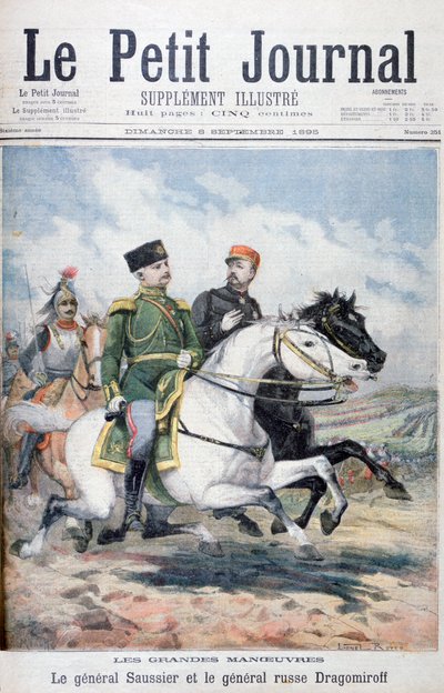 Fransk general Saussier og russisk general Dragomirov, 1895 av Fortuné Méaulle