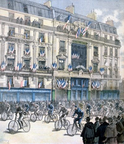 Start av sykkelrittet Paris-Brest-Paris, 1891 av Fortuné Méaulle