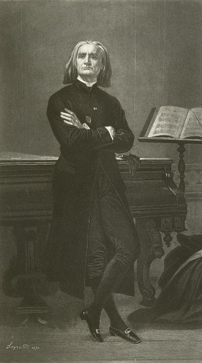 Franz Liszt (gravering) av Fortune Joseph Seraphin Layraud