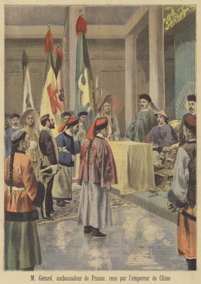 Auguste Gerard, den franske ambassadøren i Kina, mottatt av keiseren av Fortune Louis Meaulle