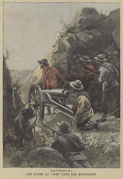Boere forbereder seg på å utføre et bakholdsangrep i fjellene av Fortune Louis Meaulle