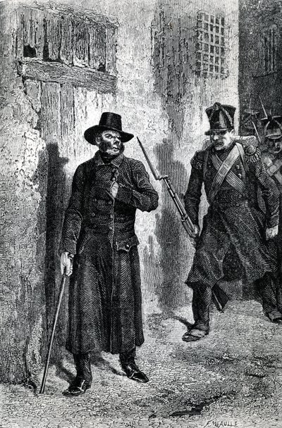Javert jager Valjean, illustrasjon fra 