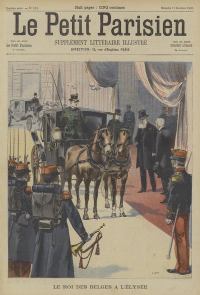 Leopold II, kongen av belgierne, ved Elysee-palasset, Paris av Fortune Louis Meaulle