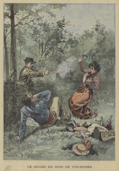 Skyting i Bois de Vincennes, Paris av Fortune Louis Meaulle