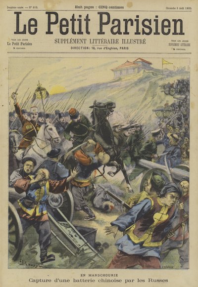 Bokseropprøret: fangst av et kinesisk batteri av russiske tropper i Manchuria av Fortune Louis Meaulle