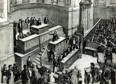 Victor Hugo (1802-85) i Chamber of Peers, ca. 1885 av Fortune Louis Meaulle