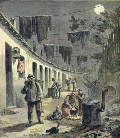 The ragpickers of Paris, illustrasjon fra det illustrerte tillegget til Le Petit Journal, 27. august, 1892 av Fortune Louis Meaulle and Henri Meyer