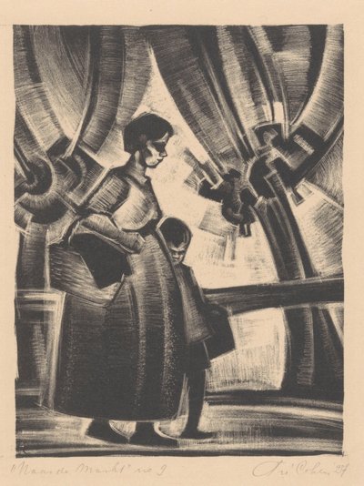Til markedet (original tittel på objekt) av Fré Cohen (signed by artist)