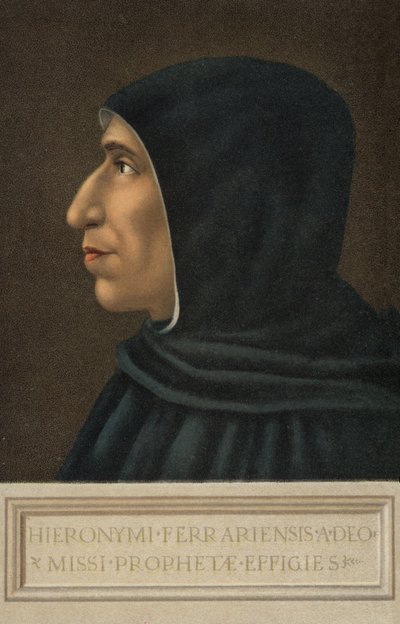 Girolamo Savonarola (Farblithografie) von Fra  Bartolomeo
