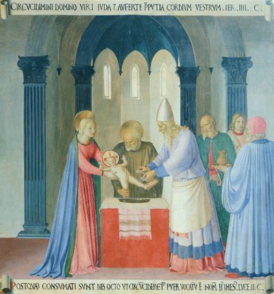 Innfelt som viser Jesu omskjæring, panel fra Armadio degli Argenti (sølvkiste) med Jesu liv av Fra (c.1387 1455) Angelico
