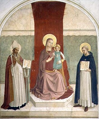 Jomfruen og barnet tronet med SS. Zenobius og Thomas (fresko) av Fra (c.1387 1455) Angelico