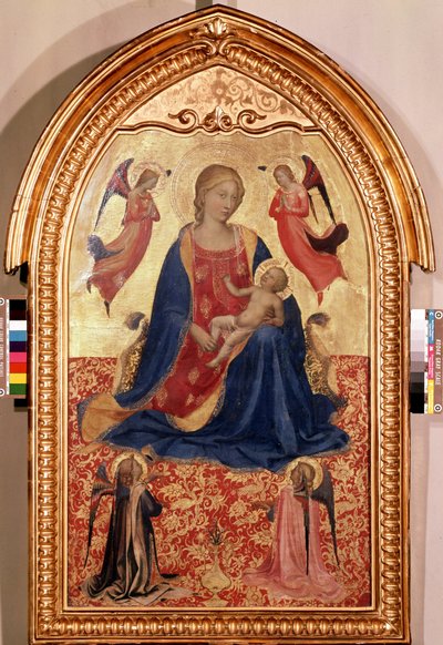 ""Jomfru og barn og engler"" (Jomfru og barn med engler) Tempera på tre av Guido di Pietro (eller Fra Giovanni da Fiesole) sa Fra Angelico eller il Beato (1400-1455) 1425 Dim. 81x51 cm Museum of the Eremitage , Saint Petersburg av Fra (c.1387 1455) Angelico
