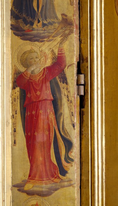 Angel Playing a Trumpet, detalj fra Linaiuoli Triptych, 1433 (tempera på panel) av Fra Angelico