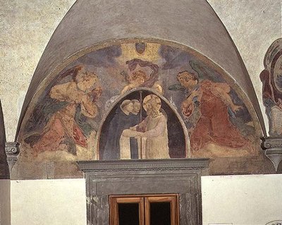 Kristus ønsker to dominikanerbrødre velkommen, lunette av Fra Angelico