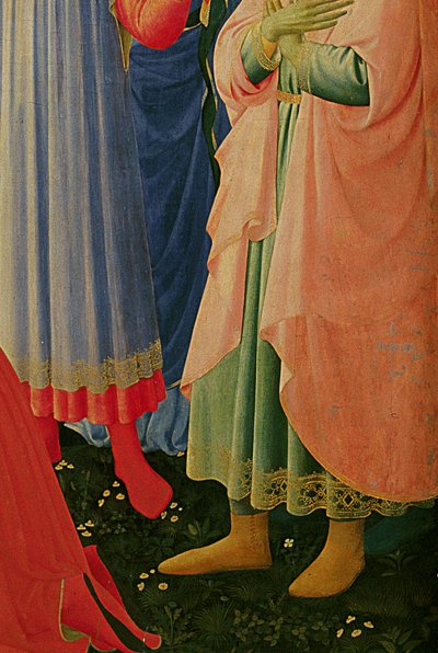 Detalj av Santa Trinita altertavle, ramme og tinder av Lorenzo Monaco av Fra Angelico