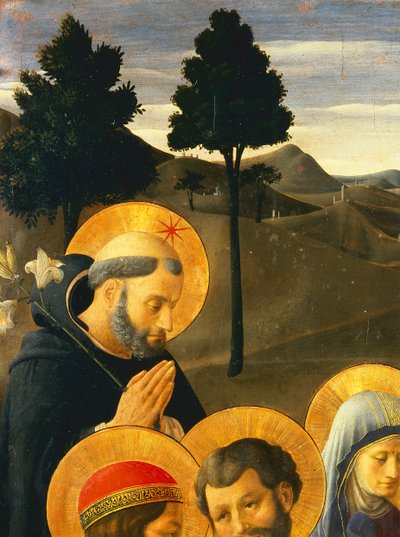 Detalj av St. Dominic fra korsfestelsen av Fra Angelico