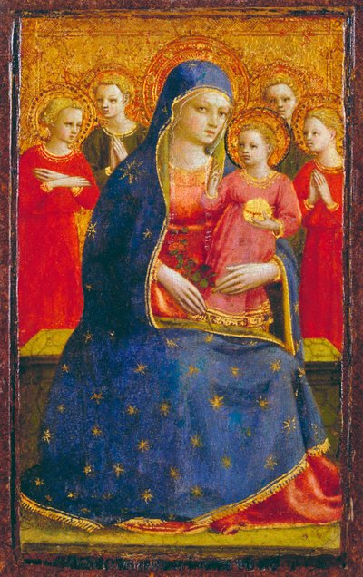 Madonna og barn med engler, ca. 1425 (tempera og gull på panel) av Fra Angelico