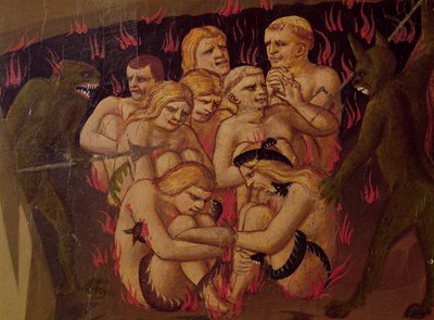 The Last Judgement, detalj om de fordømte i helvete, ca. 1431 av Fra Angelico